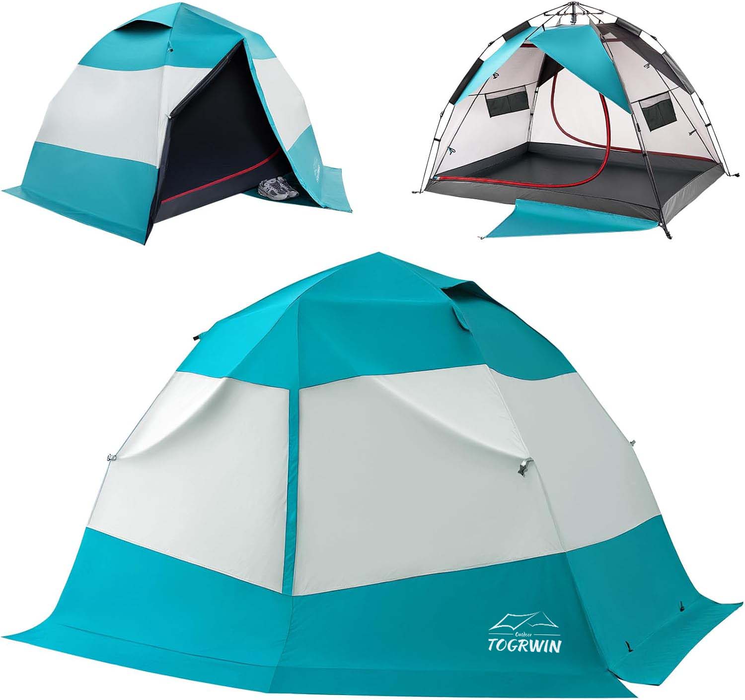 Torgwin Camping Tent 2 orang, Waterproof & Blackout Double Layer Pop Up Outdoor Tent