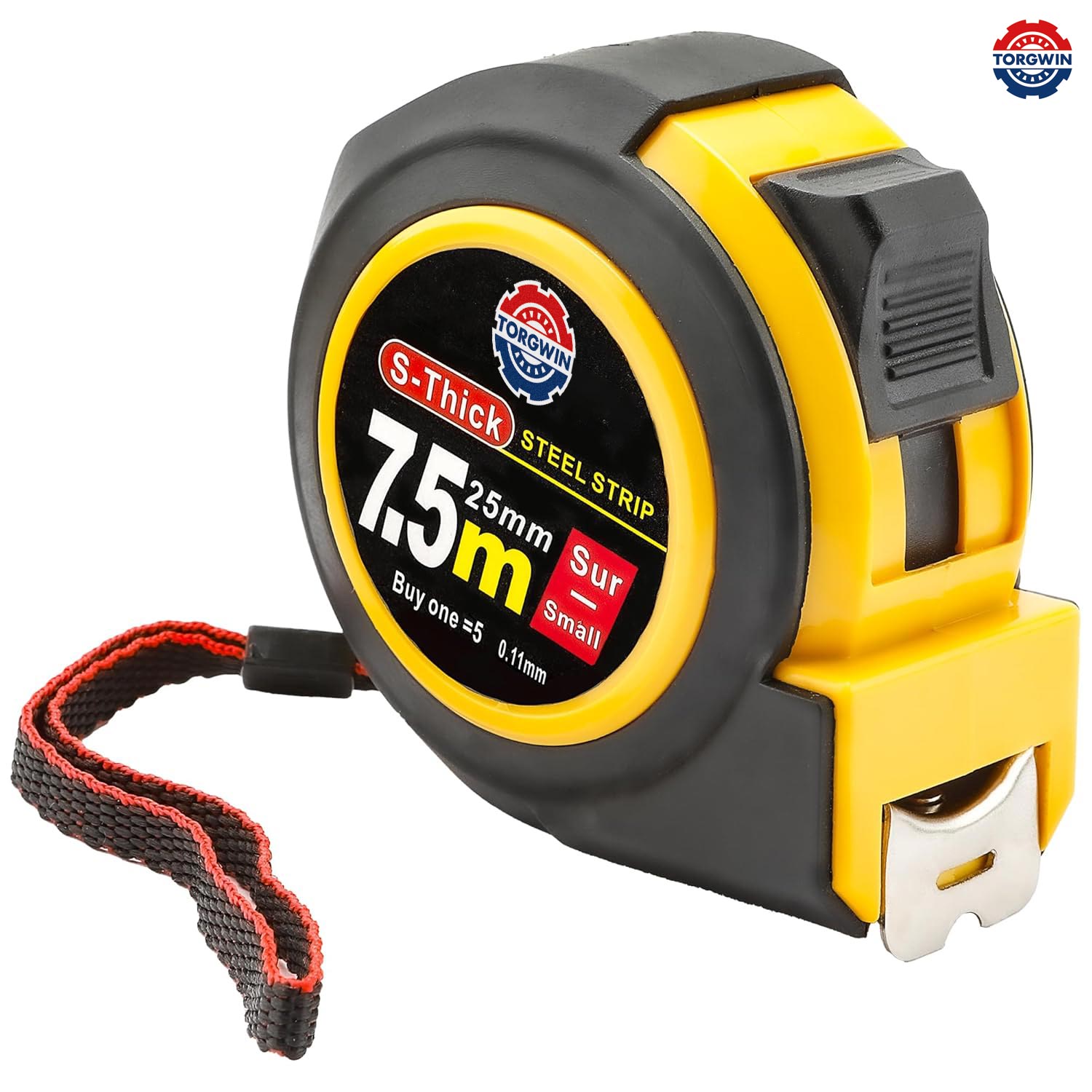 Torgwin Steel Measuring Tape, pita pengukur 25 kaki, pengukur pita ditarik kembali